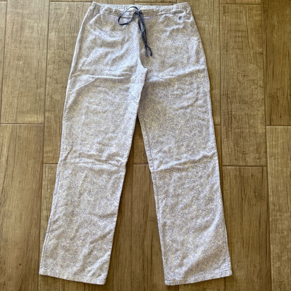 Tommy Hilfiger Womens Blue Paisley Cotton Pajama Pants Sleepwear Size S RX61S052